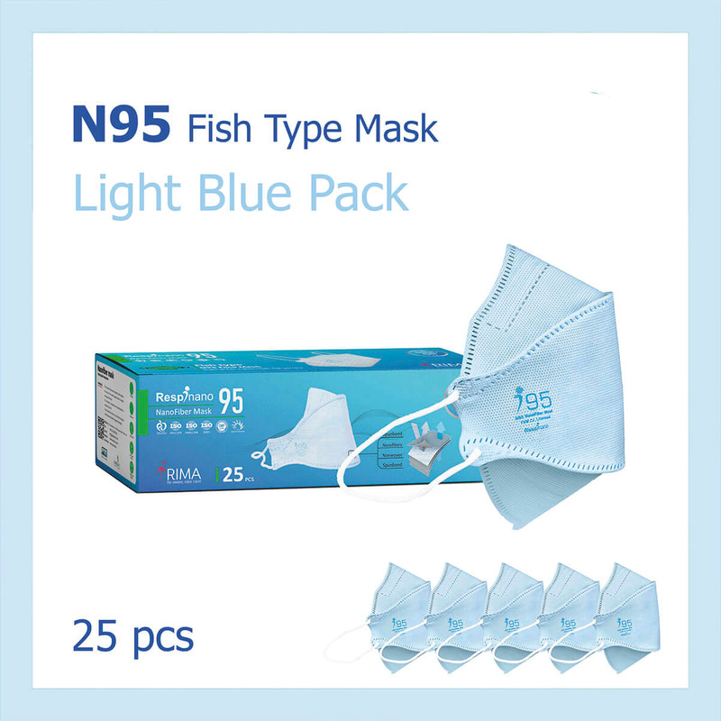 ماسک تنفسی ریما مدل سه بعدی N95 نانوالیاف بسته 25 عددی