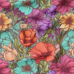 پارچه ملحفه پارچه باما مدل مخمل طرح گل شلوغ کد 5012236