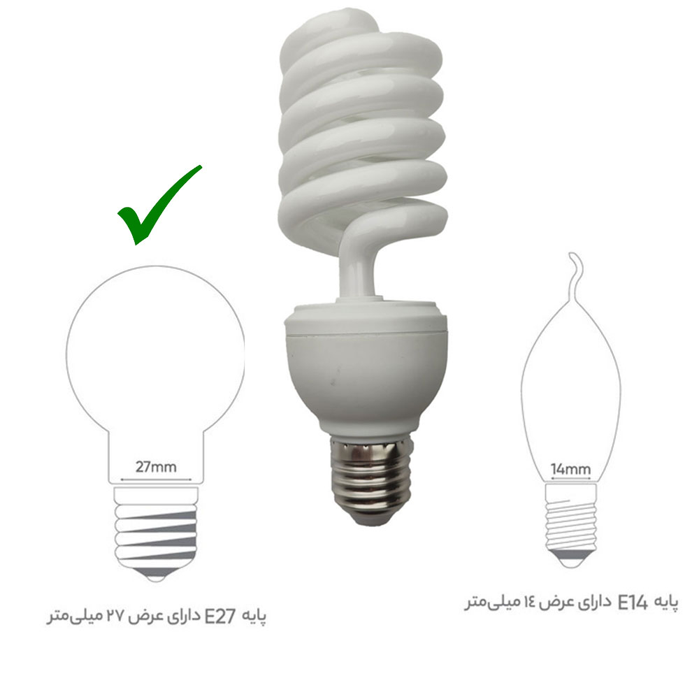 لامپ کم مصرف 30 وات زمان نور مدل پیچی پایه E27 بسته دو عددی