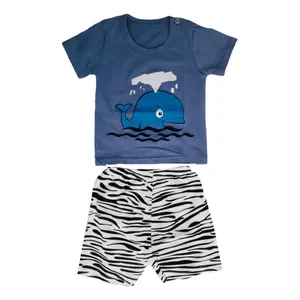 ست تی شرت و شلوارک نوزادی مدل نهنگ