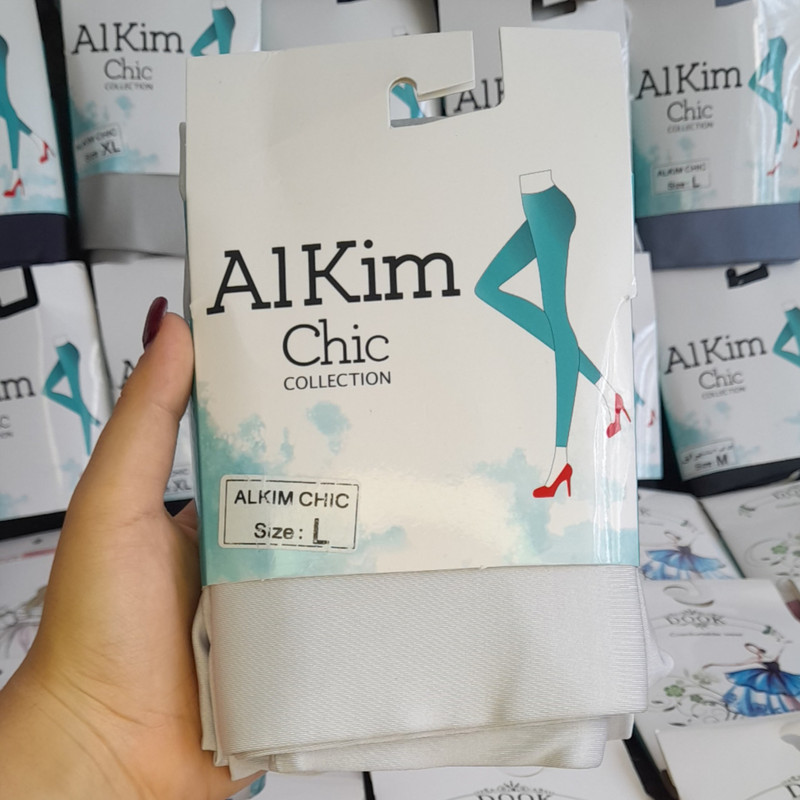 لگینگ زنانه آلکیم شیک مدل شاینی رنگ سفید صدفی