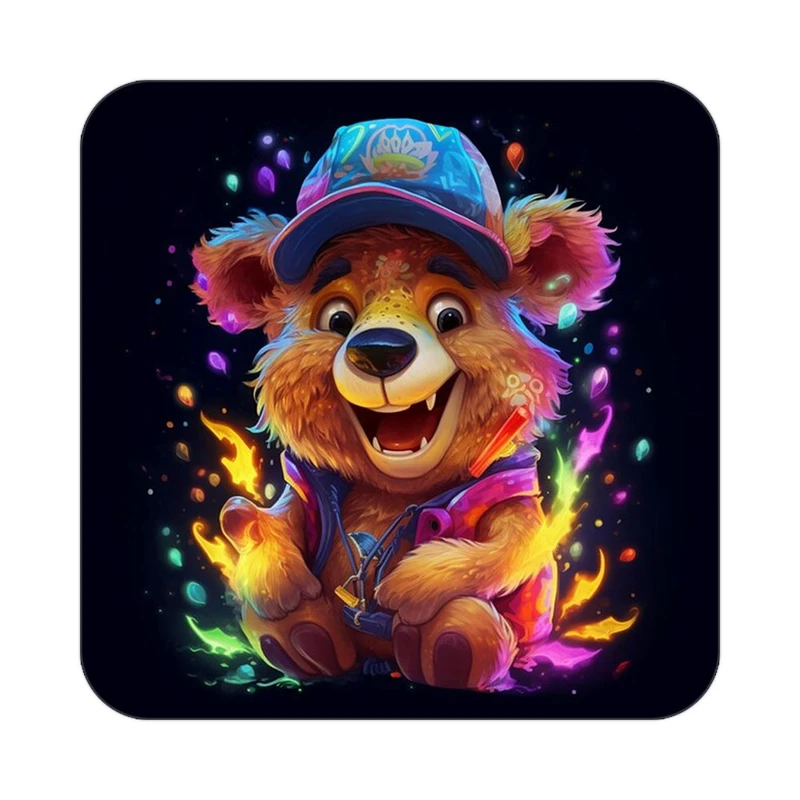 زیر لیوانی کاکتی طرح حیوانات رنگی مدل mp26819