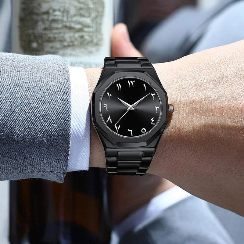 ساعت مچی عقربه‌ای کوارتز مردانه مدل دارک واچ بند سبک قفل مخفی کد ۱۱