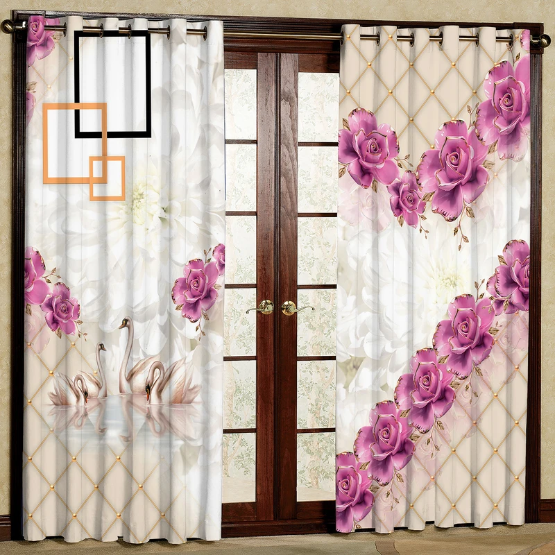 پرده مدل مخمل پانچی کد 4446T2 سایز 200x140 سانتی متر