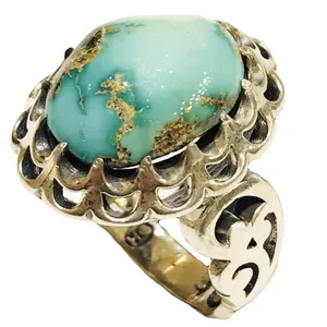 انگشتر نقره مردانه مدل فیروزه نیشابوری