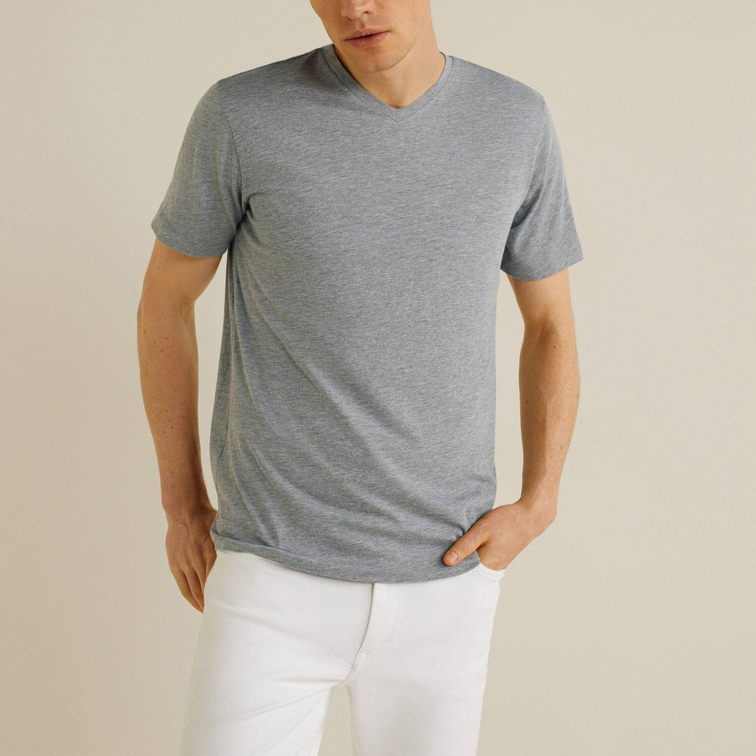 تی شرت آستین کوتاه مردانه مانگو مدل GR531CHEV -  - 3