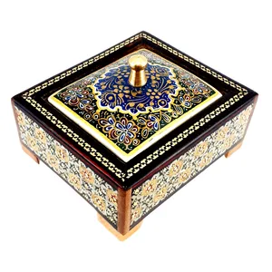  جعبه جواهرات خاتم کاری سعید آرا طرح تذهیب مدل ونون کد A14