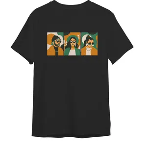 تی شرت آستین کوتاه زنانه کد 0441 رنگ مشکی