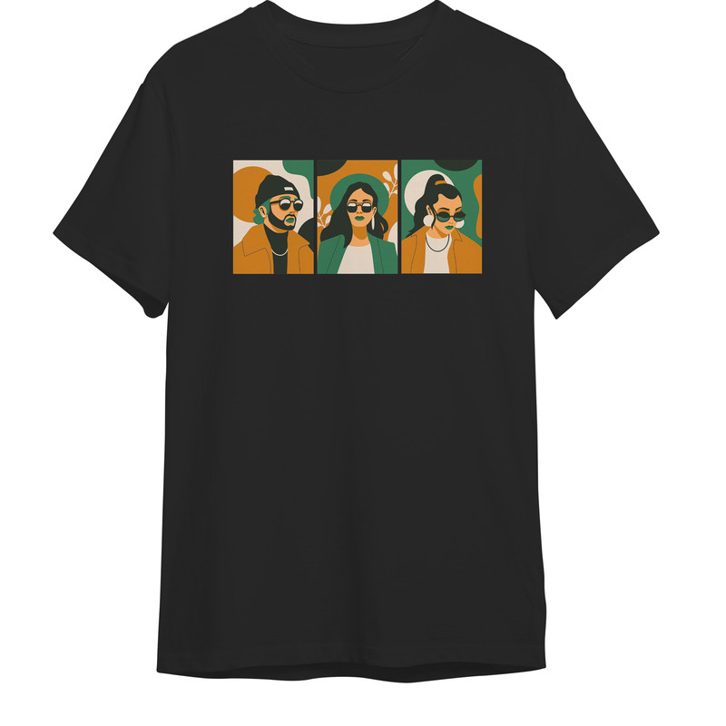 تی شرت آستین کوتاه زنانه کد 0441 رنگ مشکی