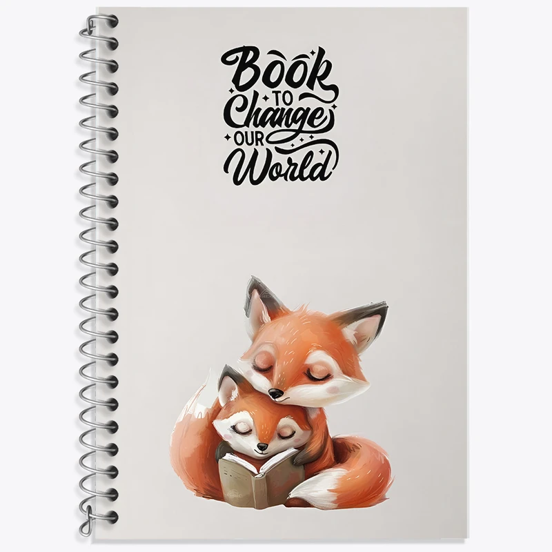 دفتر لغت 50 برگ خندالو طرح روباه و کتاب کد F5822