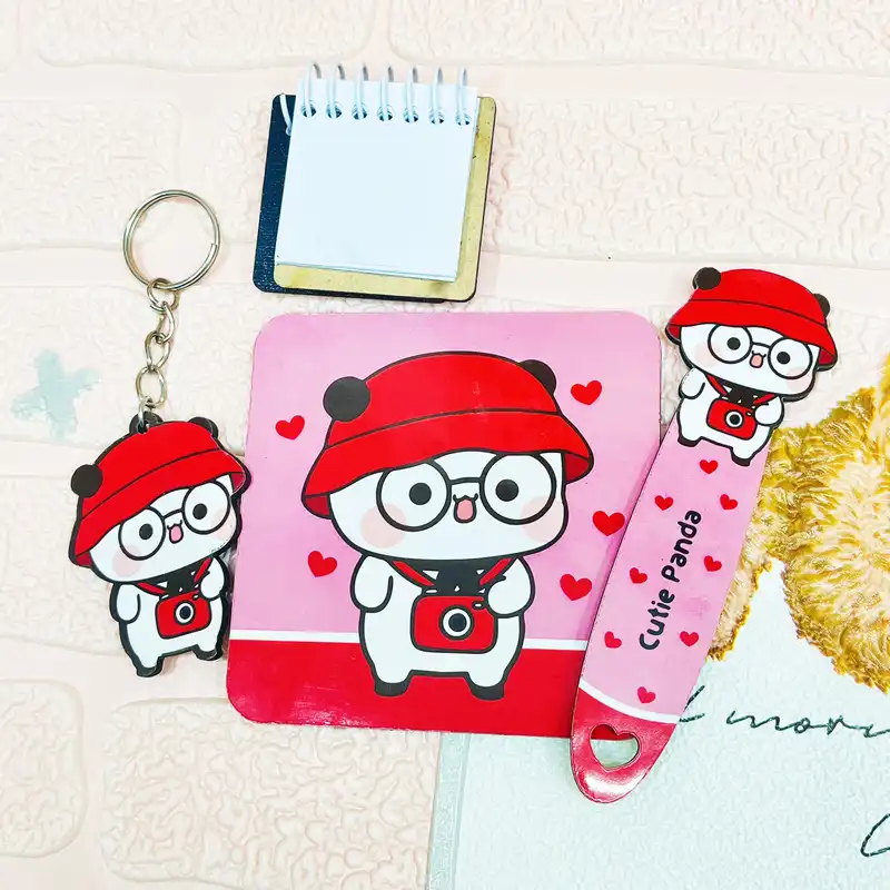 بسته لوازم تحریر مدل پاندای عکاس مجموعه 4 عددی