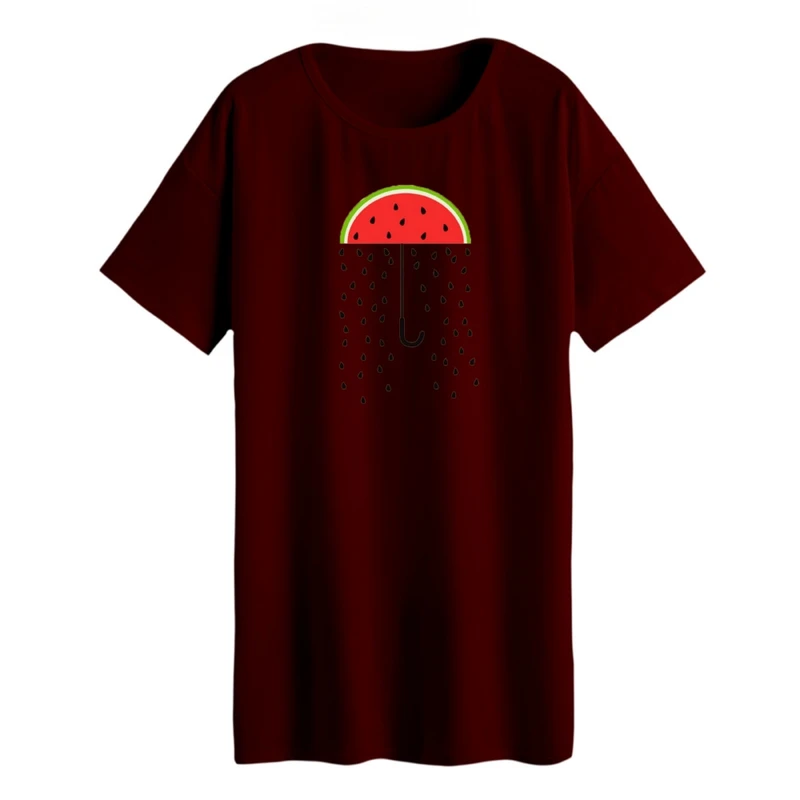 تی شرت لانگ زنانه مدل هندوانه چتر یلدایی کد 2