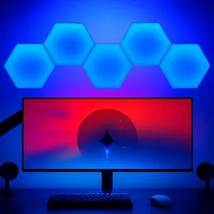 پنل دیواری طرح گیمینگ شش ضلعی مدل M3 مجموعه 5 عددی