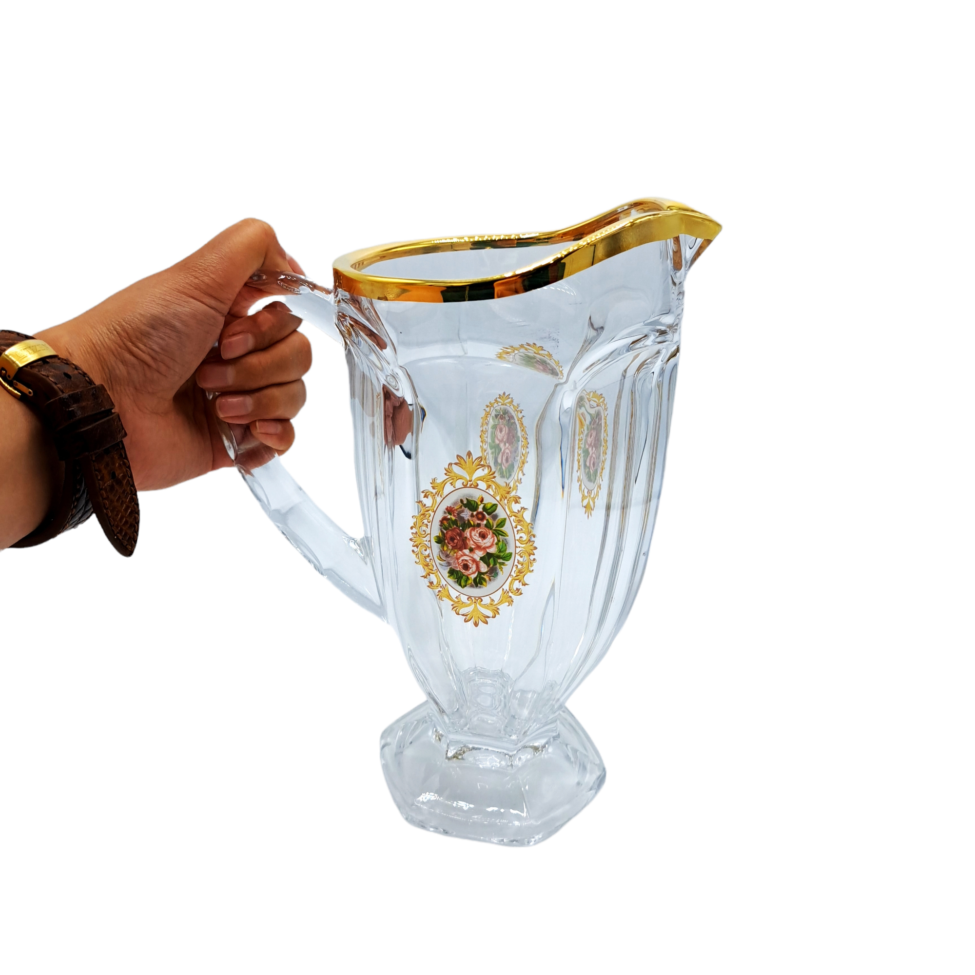 ست پارچ و لیوان 7 پارچه مجستی مدل پترا گل رز