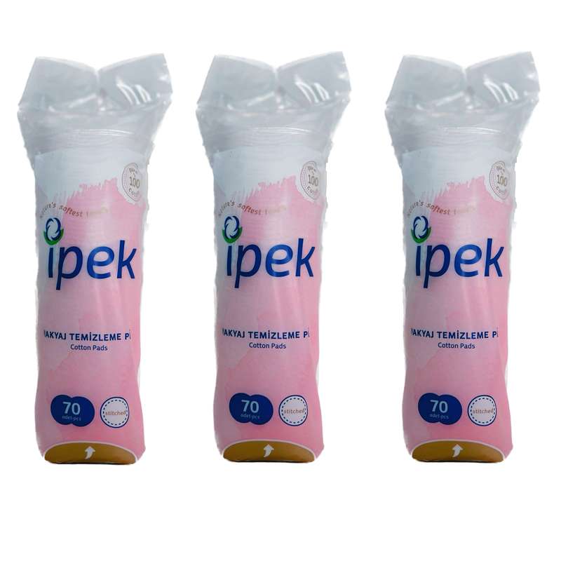 پد پاک کننده آرایش صورت ایپک مدل cotton 70 مجموعه 3 عددی پد پاک کننده آرایش صورت ایپک مدل cotton 70 مجموعه 3 عددی