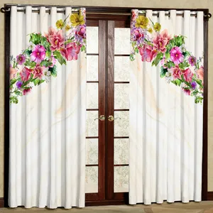 پرده مدل آویز گل هازان پانچی کد 4258 سایز 140x200 سانتی متر