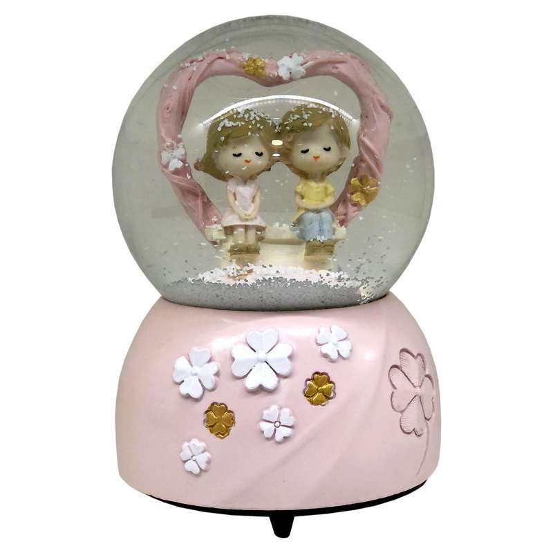گوی موزیکال مدل Pink flower Love کد KB82602-2