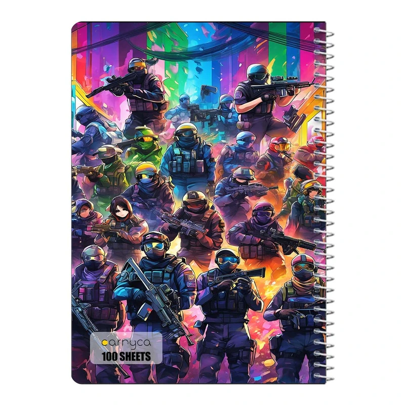 دفتر شطرنجی 100 برگ سیمی کارنیکا طرح رینبو 6 Rainbow Six Siege کد 34812