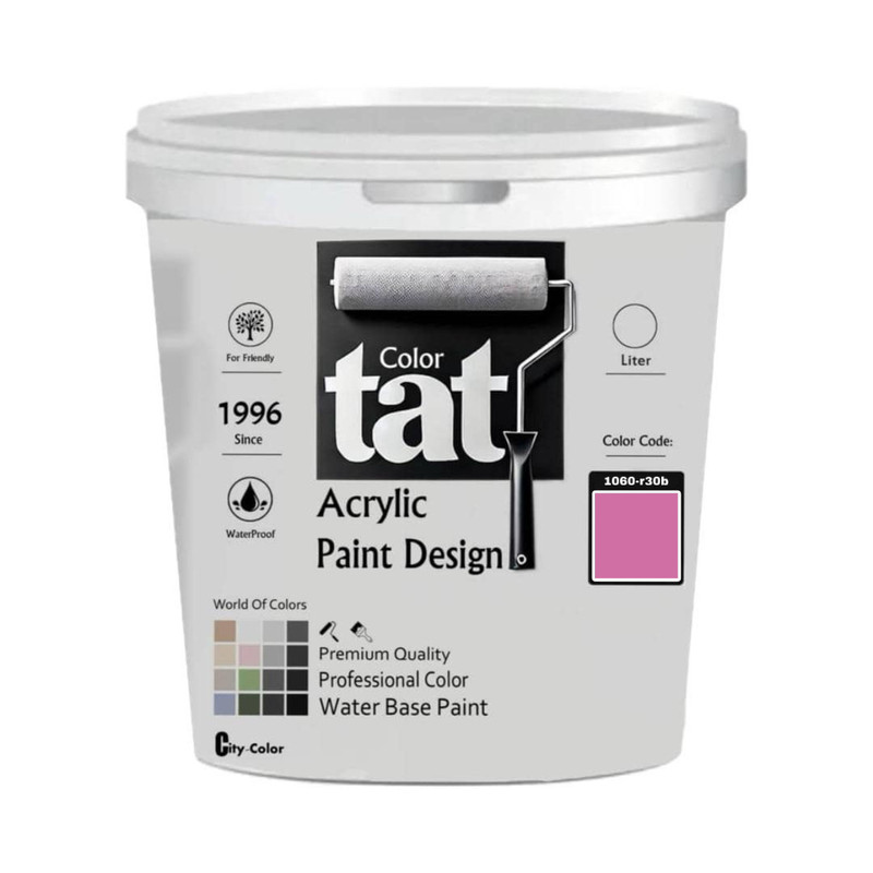 رنگ صورتی باربی مات اکرولیک تات کد 1060-r30b حجم 1لیتر