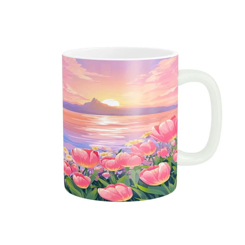 ماگ پاد آفرین مدل فانتزی طرح کارتونی طبیعت منظره گل کد p11962