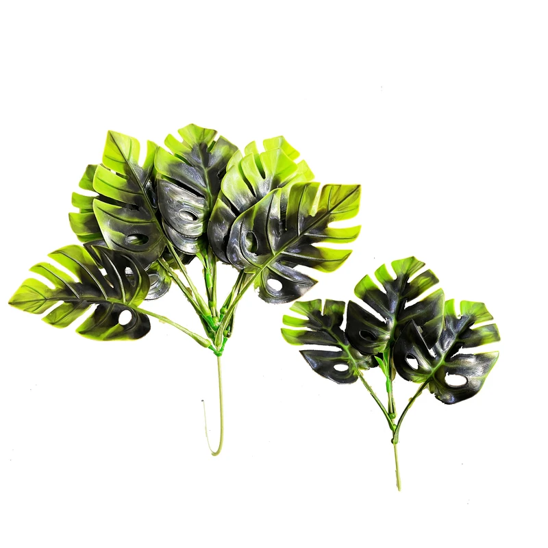 گل مصنوعی مدل بوته آکا برگ انجیری حفره ای به همراه جوانه مجموعه 2 عددی