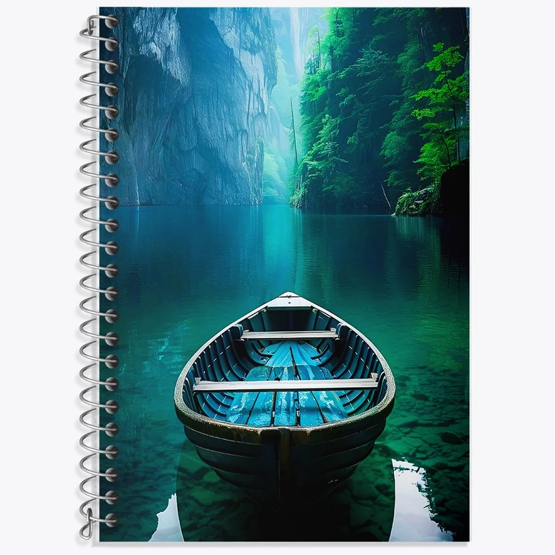 دفتر زبان 50 برگ خندالو مدل سه خط طرح قایق کد F6735