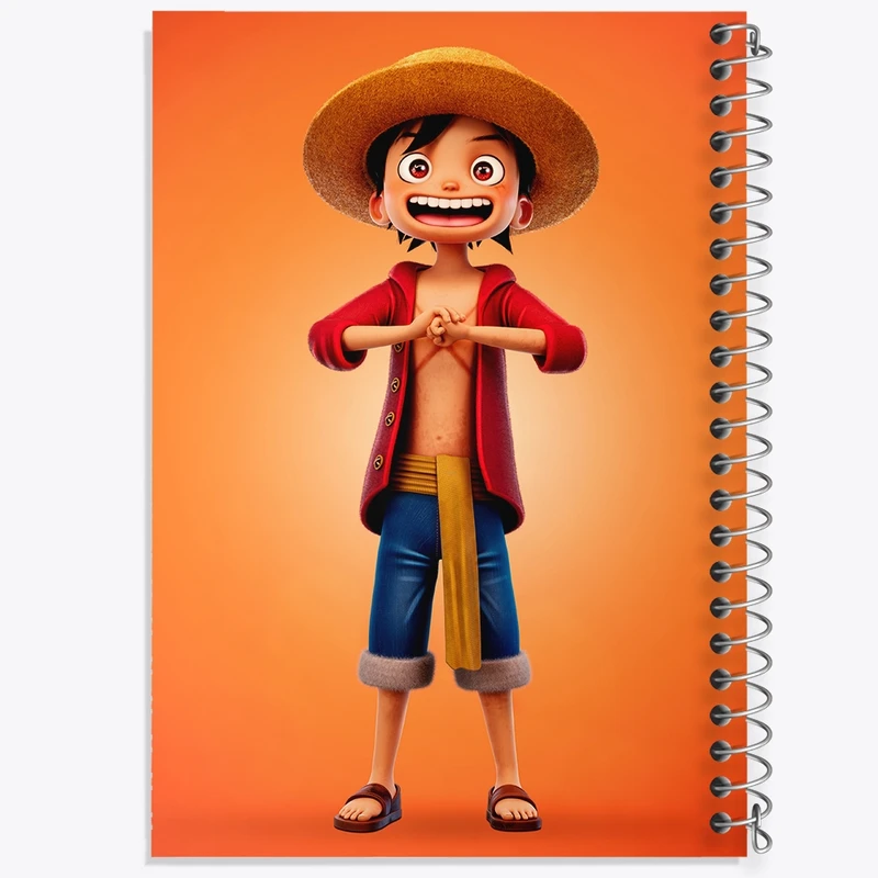 دفتر ژورنال نویسی 50 برگ خندالو مدل نقطه ای طرح لوفی انیمه وان پیس کد F1983