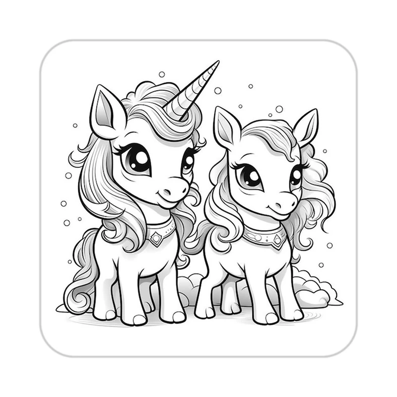 زیر لیوانی کاکتی طرح اسب تک شاخ و یونیکورن مدل mp29538