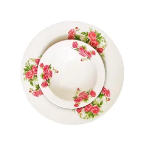  سرویس غذاخوری 18 پارچه چینی تقدیس مدل گل سرخی