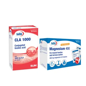 ساشه منیزیم 400 میلی گرم یوروویتال بسته 30 عددی به همراه کپسول سی ال ای 1000 میلی گرم یوروویتال بسته 30 عددی