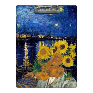 تخته شاسی طرح ونسان و گل های آفتابگردان کد  7468563 سایز A4