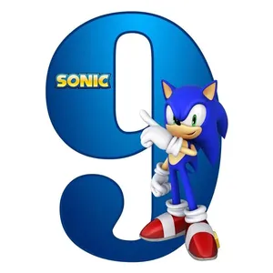 استند رومیزی تولد مدل عدد 9 طرح سونیک