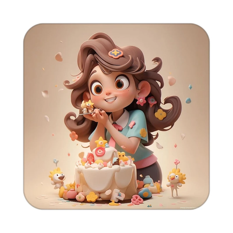 زیر لیوانی کاکتی طرح گل مدل mp17803