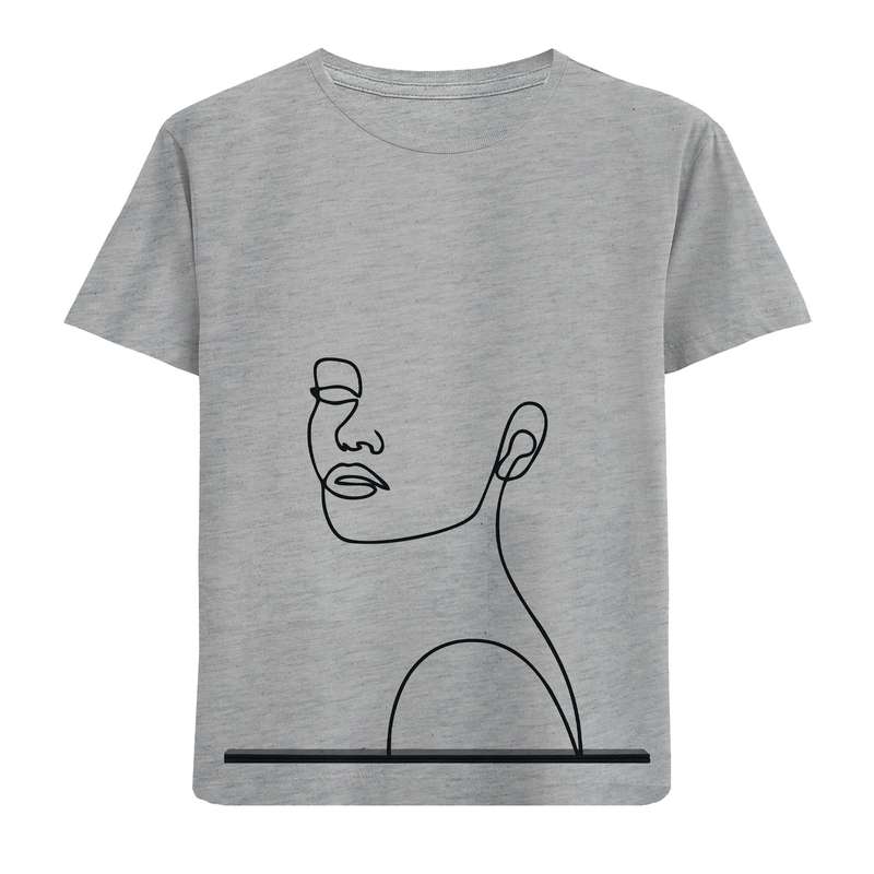 تی شرت آستین کوتاه دخترانه مدل مینیمال D17