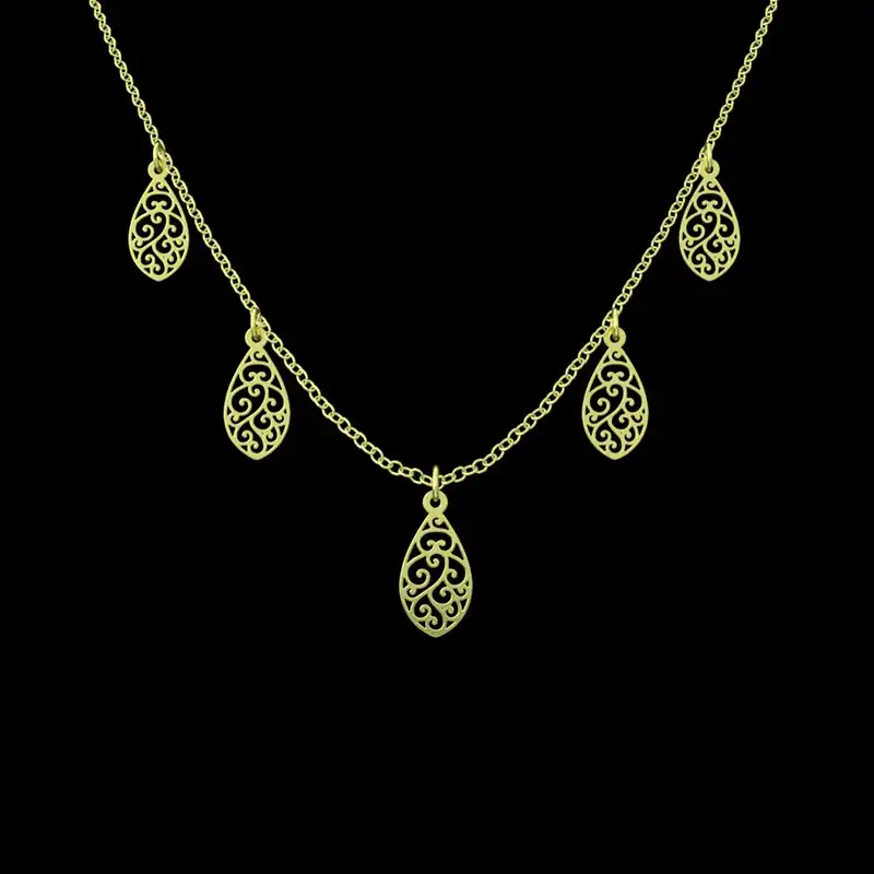گردنبند طلا 18 عیار زنانه مدوپد مدل اشک اسلیمی کد RNA11341