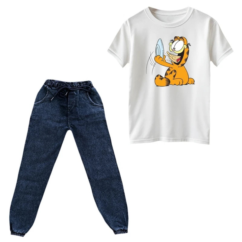 ست تی‌شرت و شلوار پسرانه مدل گارفیلد کد 12