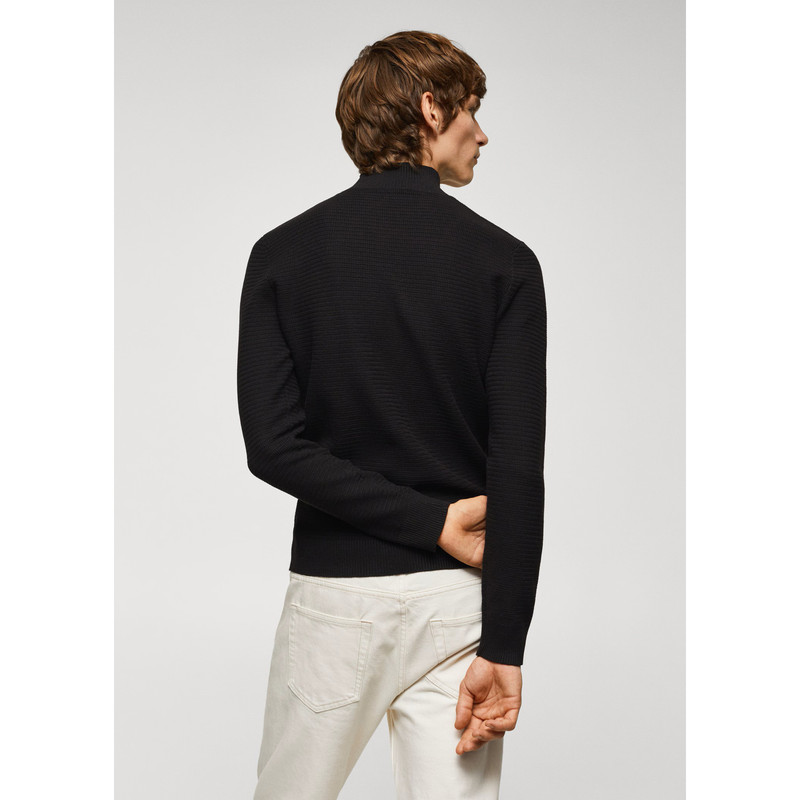 پلیور یقه ایستاده مردانه مانگو مدل SLIM FIT PERKINS COTTON