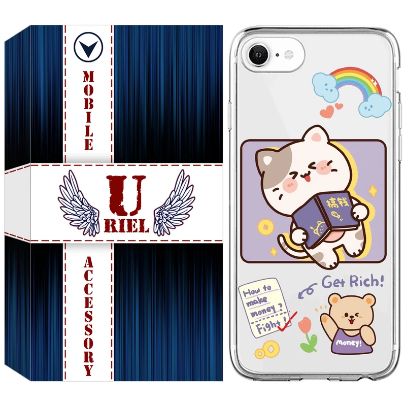 کاور یوریل قاب کد 12 طرح گربه مناسب برای گوشی موبایل اپل iPhone 7 / 8 / SE 2020 / SE 2022