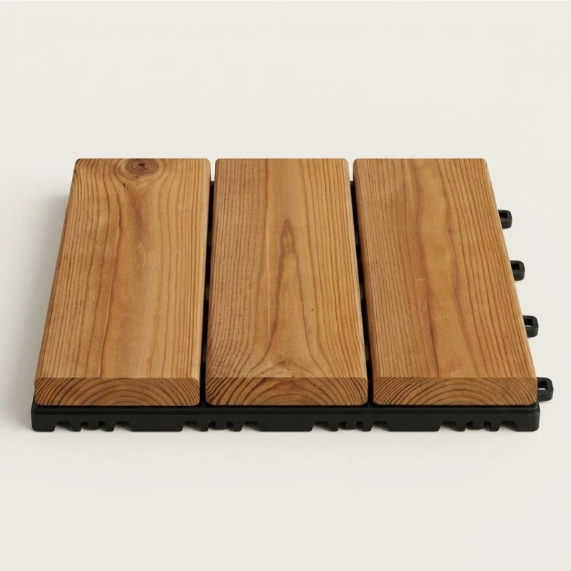کفپوش مدل تایل ترموود سه ردیفه 30×30