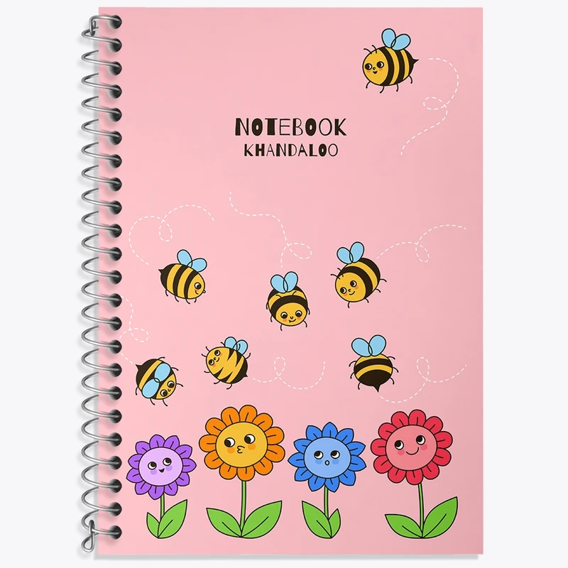 دفتر لغت 50 برگ خندالو طرح زنبور و گل کد N1493