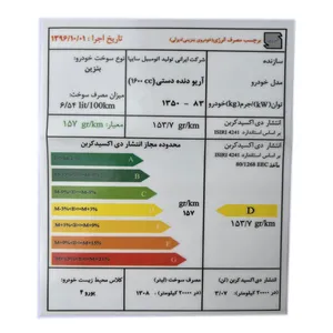 برچسب شیشه جلو خودرو وارون مدل P-496 