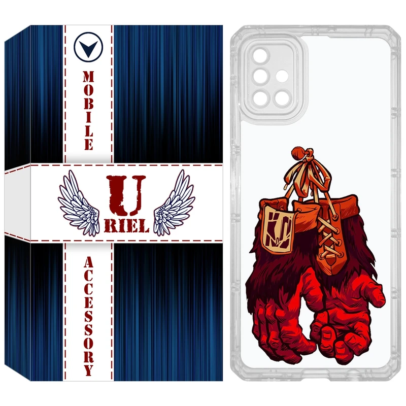 کاور یوریل مدل Clear کد 77 طرح دستکش مناسب برای گوشی موبایل سامسونگ Galaxy A51