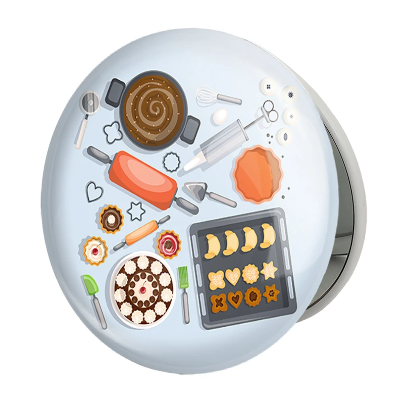 آینه جیبی خندالو طرح کیک و شیرینی پزی مدل تاشو کد 36665