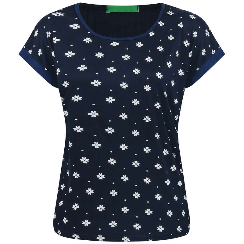 بلوز آستین کوتاه زنانه مدل شبدر رنگ سرمه ای