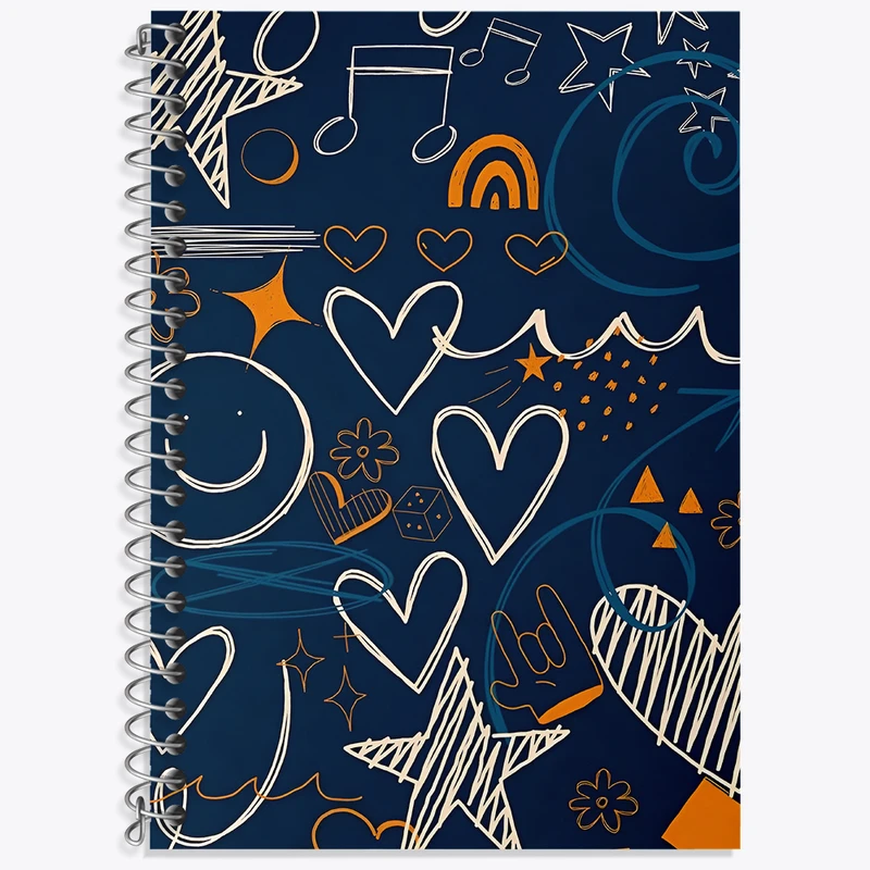 دفتر زبان 50 برگ خندالو مدل سه خط طرح پترن فانتزی کد N4479