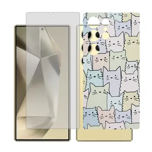 Glass Together model matte screen protector for Samsung Galaxy S24 Ultra mobile phone with back cover sticker