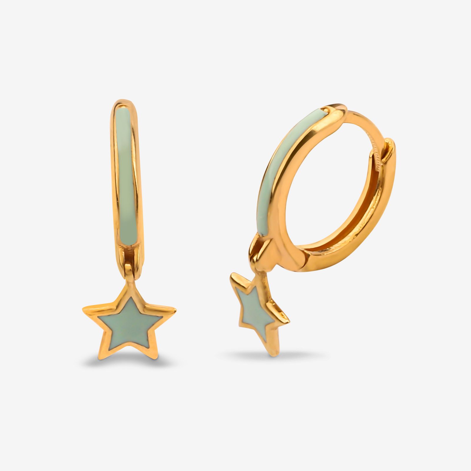 گوشواره حلقه‌ای طلا کم اجرت  18 عیار زنانه گلدم مدل E244019 -  - 1