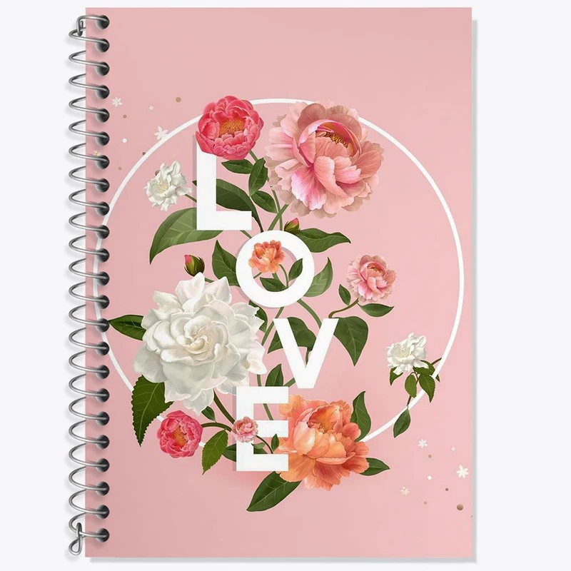 دفتر زبان 50 برگ خندالو مدل دو خط طرح عاشقانه کد 1880