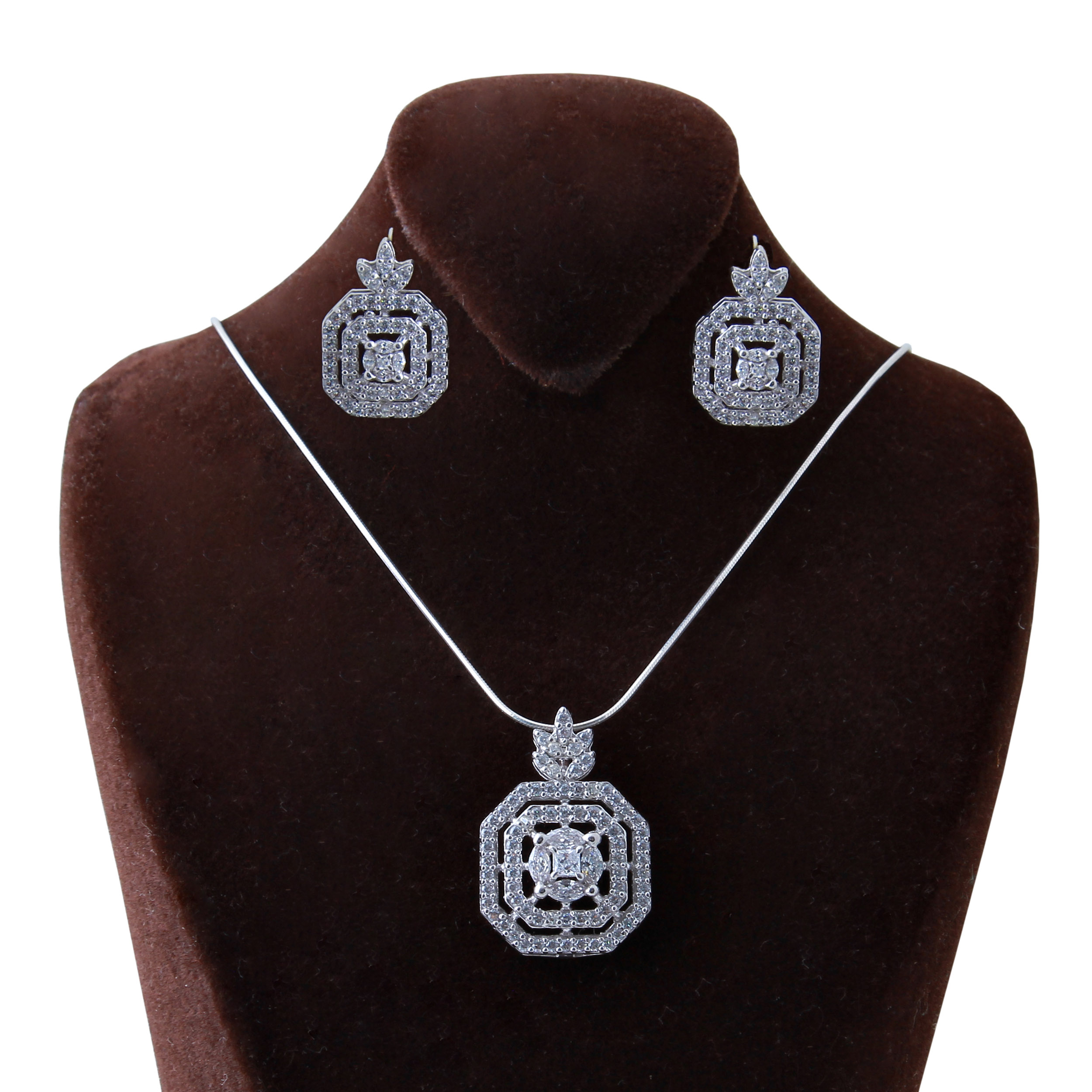     نیم ست نقره زنانه بازرگانی میلادی کد NTR_178