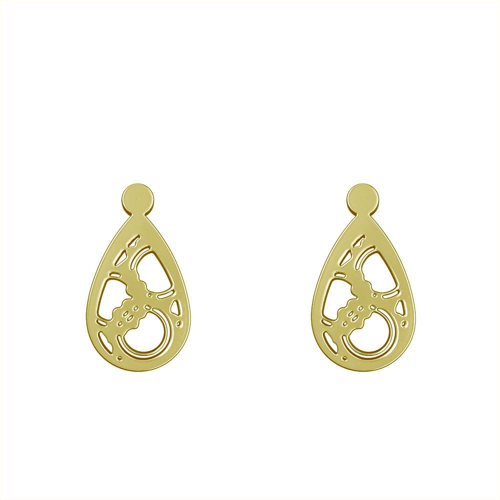 گوشواره طلا 18 عیار زنانه مدوپد مدل اشک کد GA1-11087